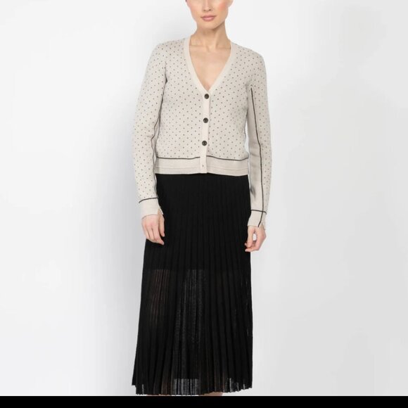 NEW MARIA MCMANUS REVERSIBLE CARDIGAN in Crema and Black Dot XS - Picture 2 of 16